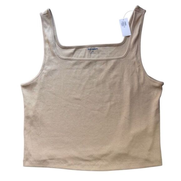 Old Navy Women’s Ultra-Crop Rib-Knit Square Neck Tank Top xxl new - Picture 1 of 11